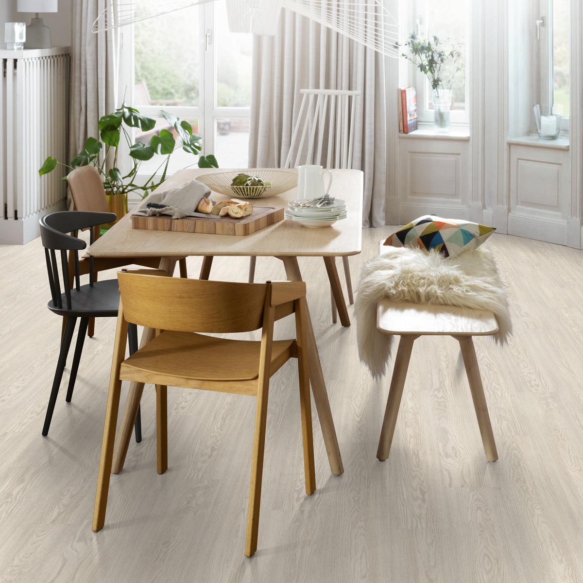 White Soria Oak – Grey LVT Flooring LVT flooring – Floorna Dubai